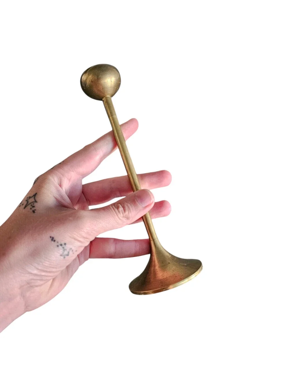 Vintage Mid Century Himark Taiwan Brass Candlestick Thin Tall